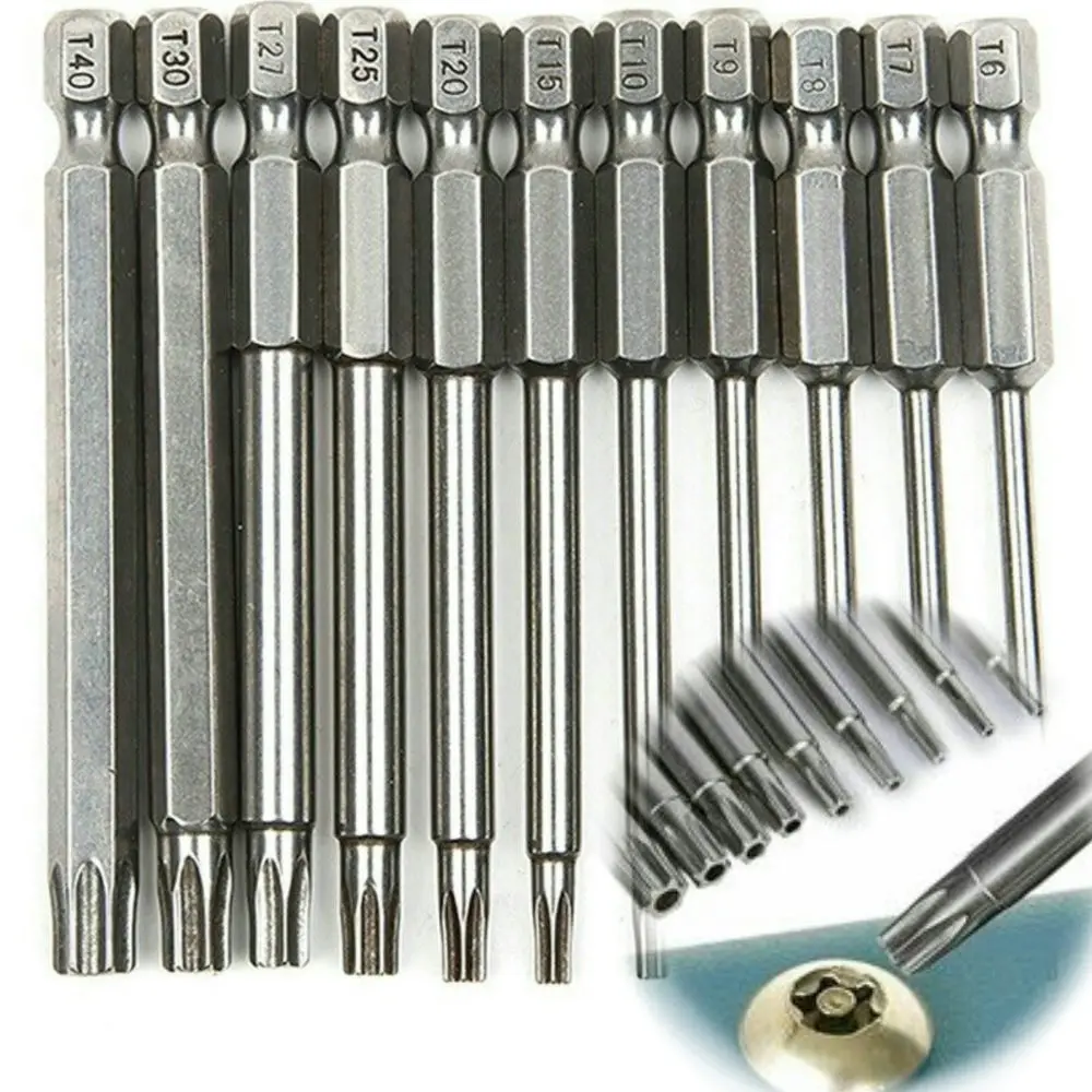 

11 Pcs 75/100mm Tamper Proof Security Drill Magnetic Bit Set Torx Screwdriver Flat Head Magnetic Screwdriver Set