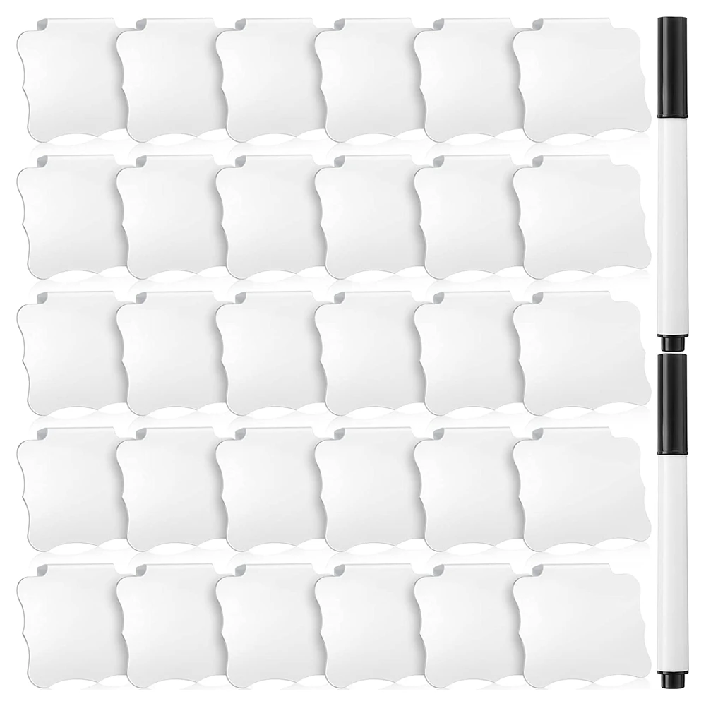 

Зажимы для этикетки и ручек в виде корзины 32 шт., в комплект входят 32 штуки искусственных и 2 мелка (белые) для кухни