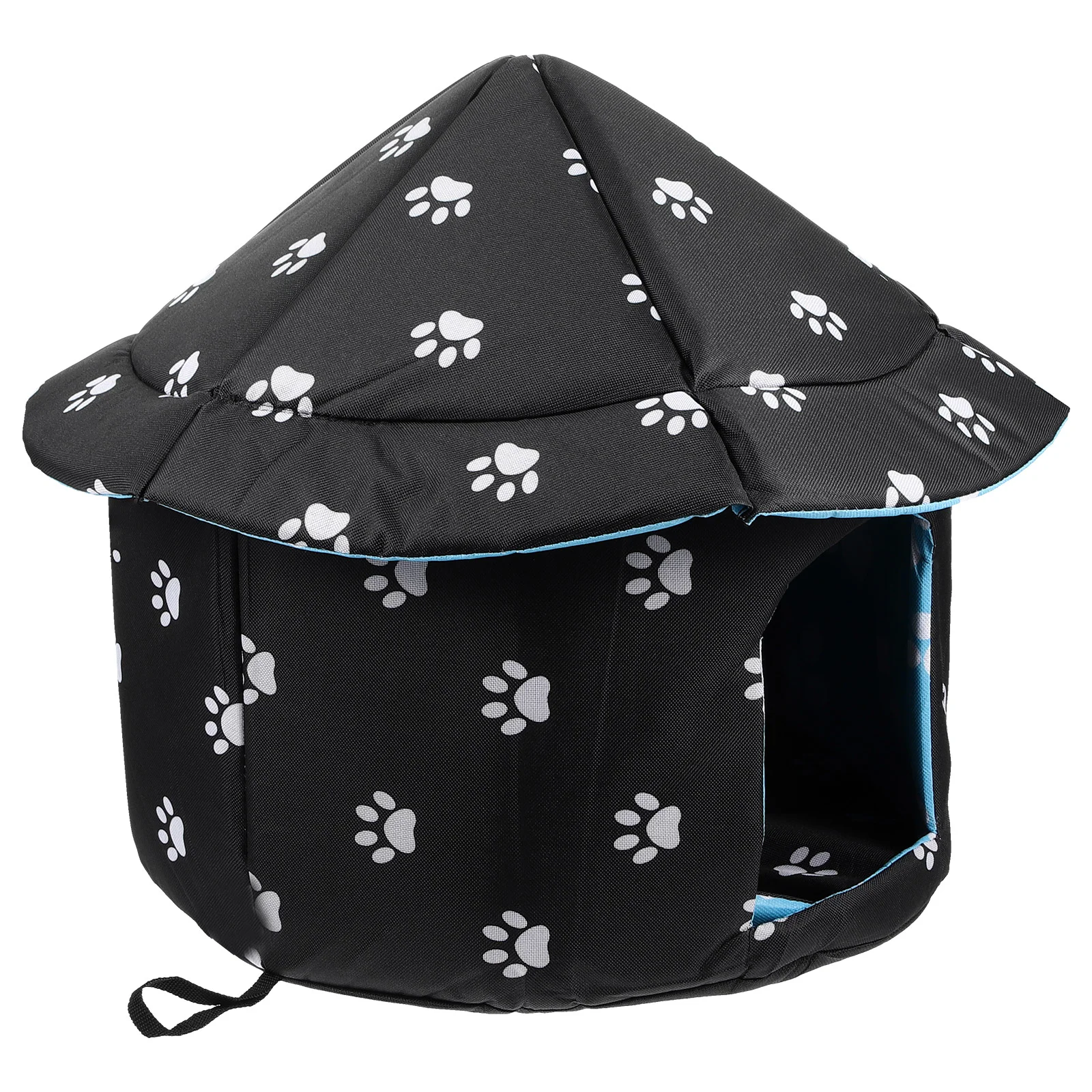 

Pet Bed Cat Shelter Outdoor House Cave Warm Kennel Kitten Half Closed Nest Fabric Cold Days