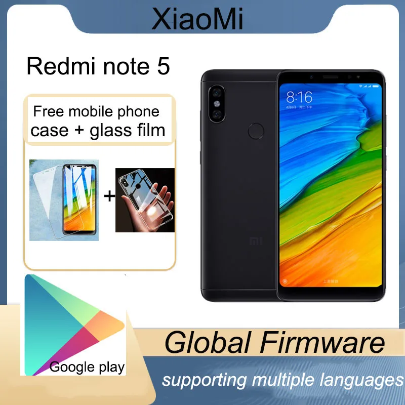 

Xiaomi Redmi Note 5 4 Гб 64 Гб телефон Snapdragon 636 2160*1080 5,99 дюймов HD экран МП камера Android цвет с подарком
