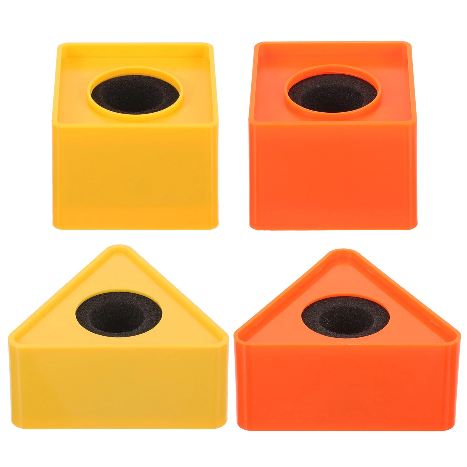 

4 Pcs Microphone Prop Flag Cube Wireless Microphones The Sign Logo Station Abs Interview Holder Customers