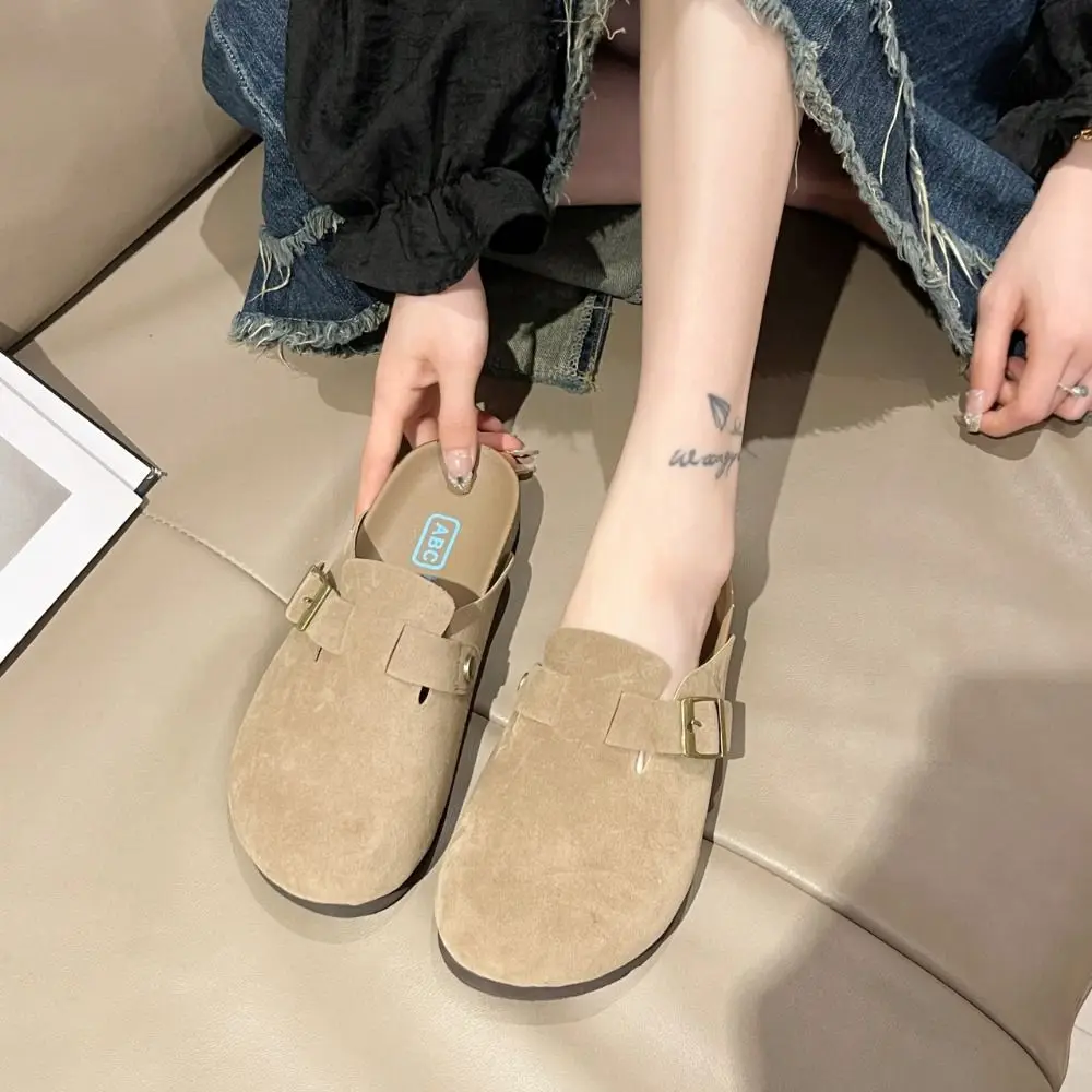 Удобные тапочки из искусственной кожи с поясом мягкие британские туфли Boken