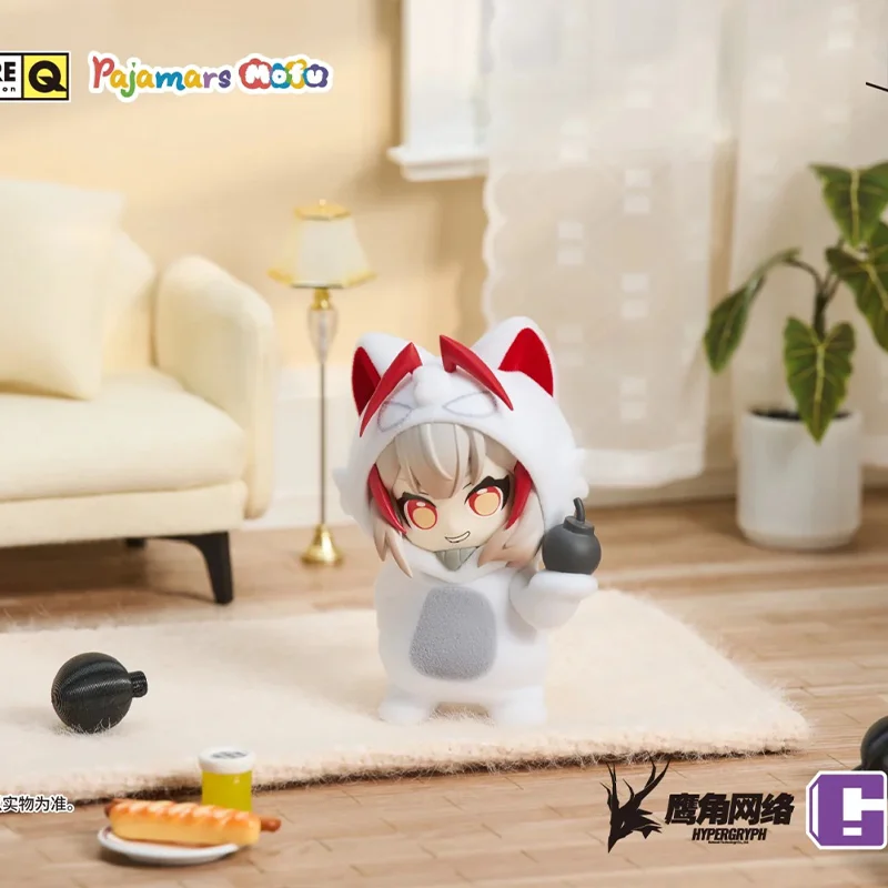 Фото В наличии: Оригинальные фигурки Bandai Arknights Amiya, W, Kelsey, Chen в пижамах Mofu (слепая коробка), флокированные коллекционные модели, игрушки, подарки №5