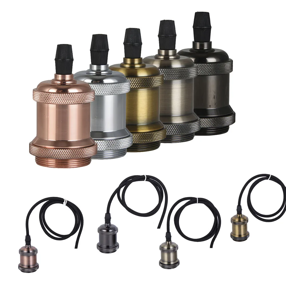 

Aluminum Light Socket Industrial Fittings lamp holder Fixture Hot selling lamp base with six color E26 E27 Bulb base