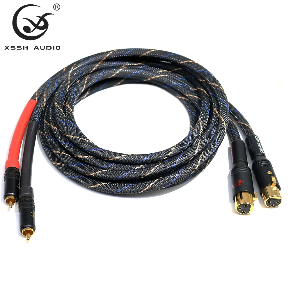 XSSH YIVO HIFI 2-жильный из чистой меди OFC экранирующий провод XLR на штекер XLR RCA jack Аудиокабели