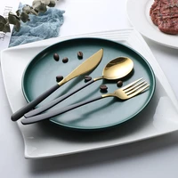 kitchen golden cutlery set spoon stainless steel portable serving design fork spoons set dinner luxury vajilla cookware oa50ds