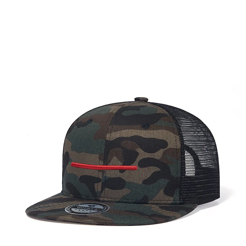 

2022 new camouflage hip-hop hat trendy men's all-match flat brim mesh hat