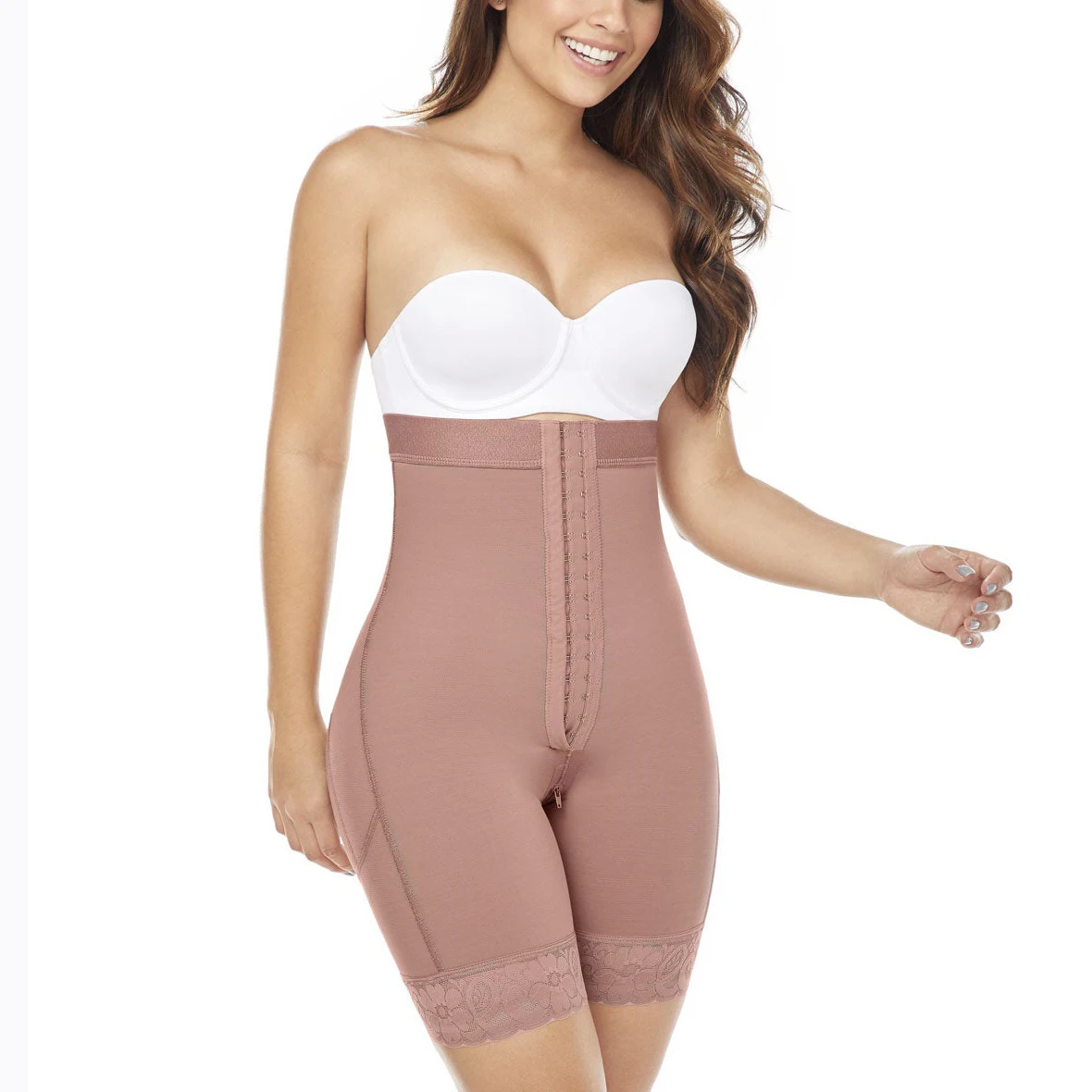 

Mid-Thigh Strapless Butt Lift Shapewear Bodysuit Everyday Use Girdle Powernet Reductive And Woman Shaper