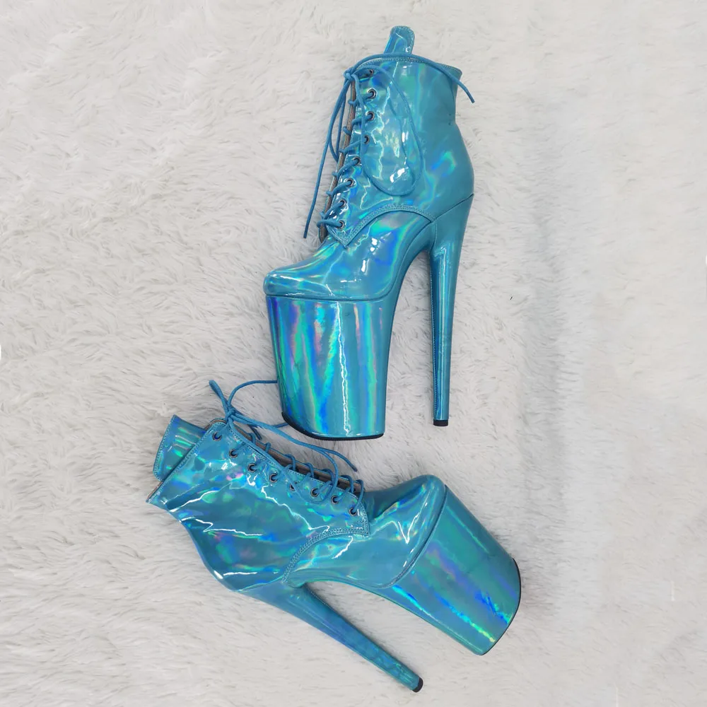 Leecabe  23CM/9inches PU upper Sexy boots  High Heels Platform Pole Dance shoes