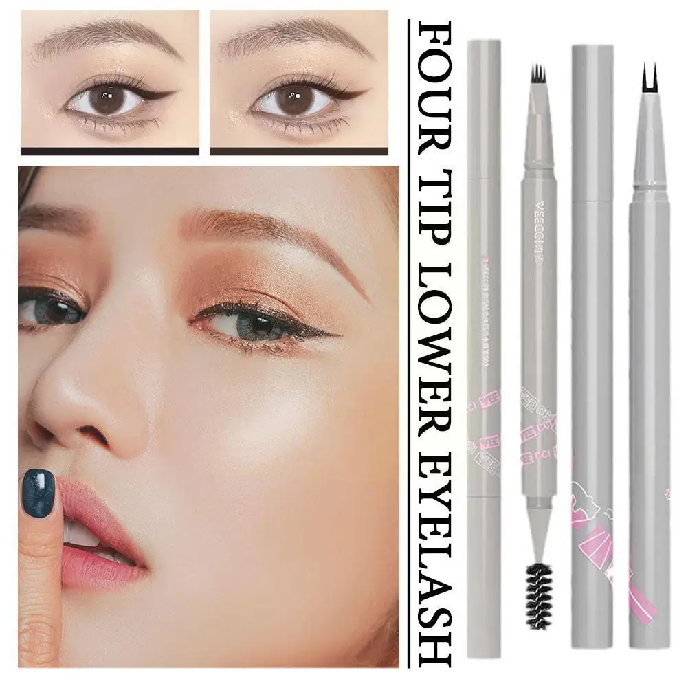 

Four-Claw Ultra-Fine Eyeliner Pen Natural Lower Eyelashes Cosmetics Waterproof Tools Anti Sweat Makeup Lasting Quick Eyebro S1F2