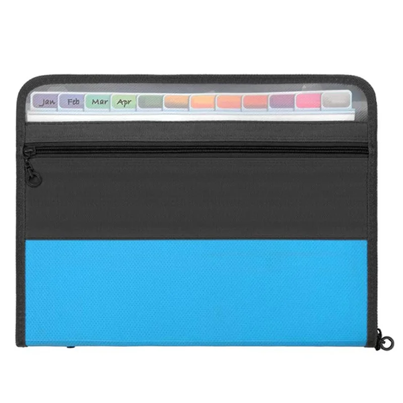 

13 Pockets Expanding File Folder, Accordion Document Organizer Letter A4 Size Zipper Closure