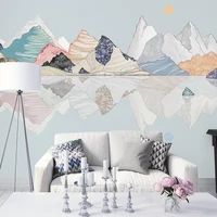 18d wallpaper nordic colorful mountains wall murals for living room bedroom decor background wallpapers