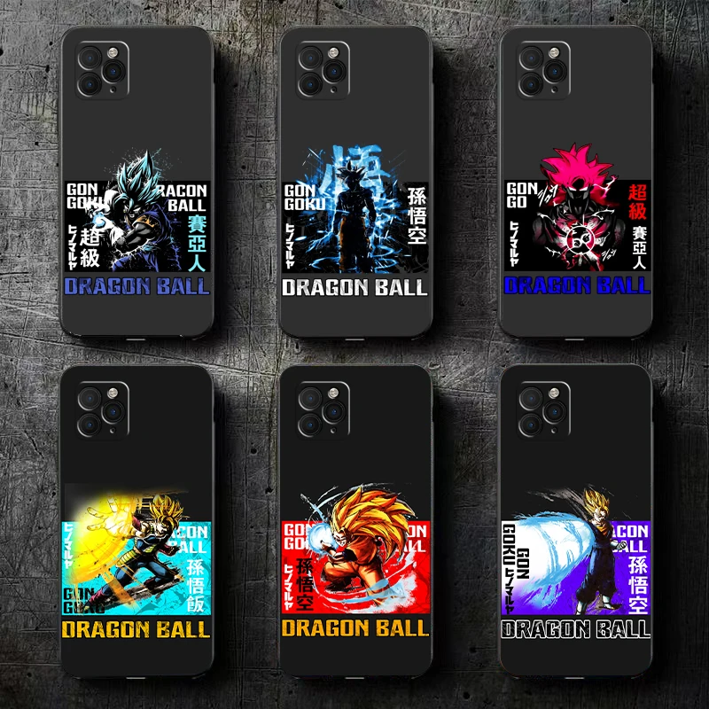 

Dragon Ball Saiyan Phone Case For Funda iPhone 11 13 12 Pro Max Mini X XR XS Max SE 2020 6 6s 7 8 Plus Black Soft Celular