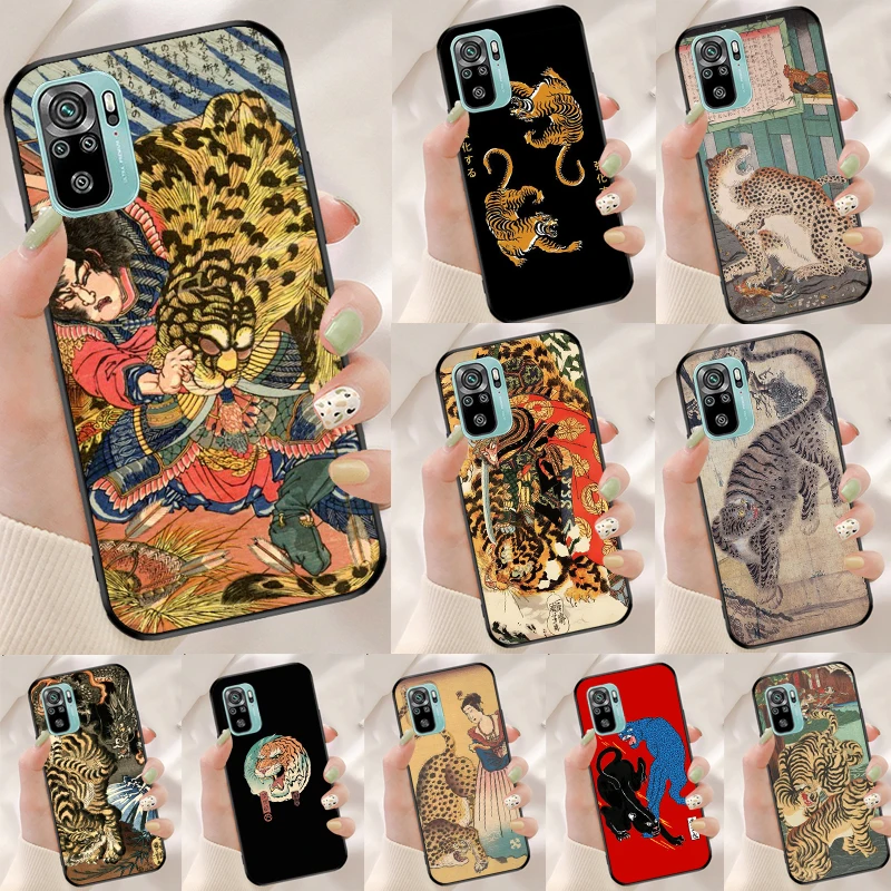 Японский чехол ukiyo-e Art Panther Tiger для Xiaomi Redmi Note 14 13 12 9 10 11 Pro 9S 10S 11S 12S 14C 10C 12C 13C Case