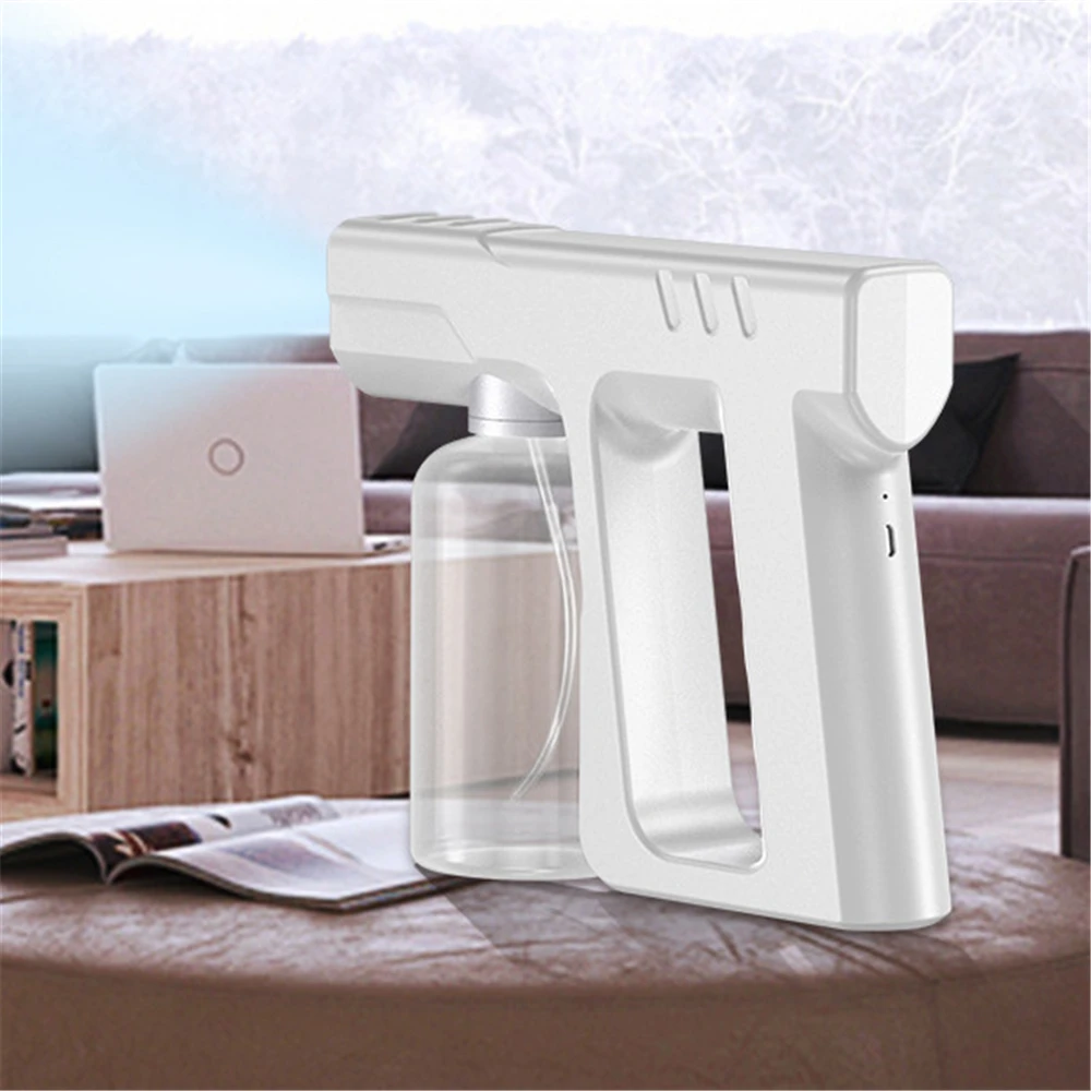 

Handheld Alcohol Sterilizer Sprayer Home Wireless Disinfection Atomizer USB Charging Automatic Blu-ray Mist Sanitizer Machine