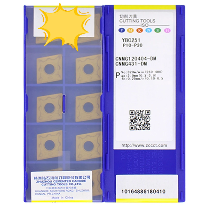 

ZC-CT YBC251/CNMG120404-DM YBC251/CNMG120408-DM YBC251 CNMG431 CNMG432 CNMG433 карбидные вставки с ЧПУ 10 шт./корт.