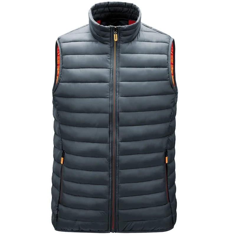 Men' Sleeveless Vest Jackets Winter Fashion Male Cotton-Padded Vest Coats Men Stand Collar Warm Waistcoats Clothing