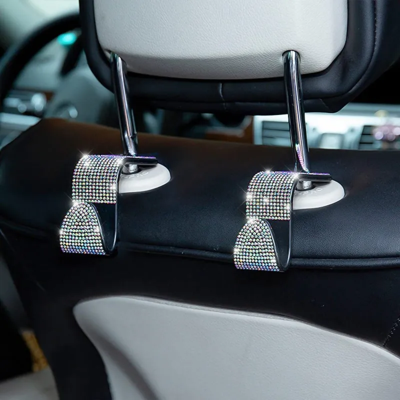 

Multifunction Portable Rhinestone Car Seat Back Hook Headrest Storage Holder Hanging Bag Organizer Auto Interior Accessories