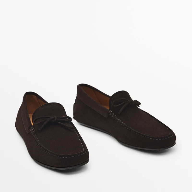 

MOOQDAAX Мужская обувь 2023 Весна и лето новые коричневые замшевые кожаные повседневные лоферы