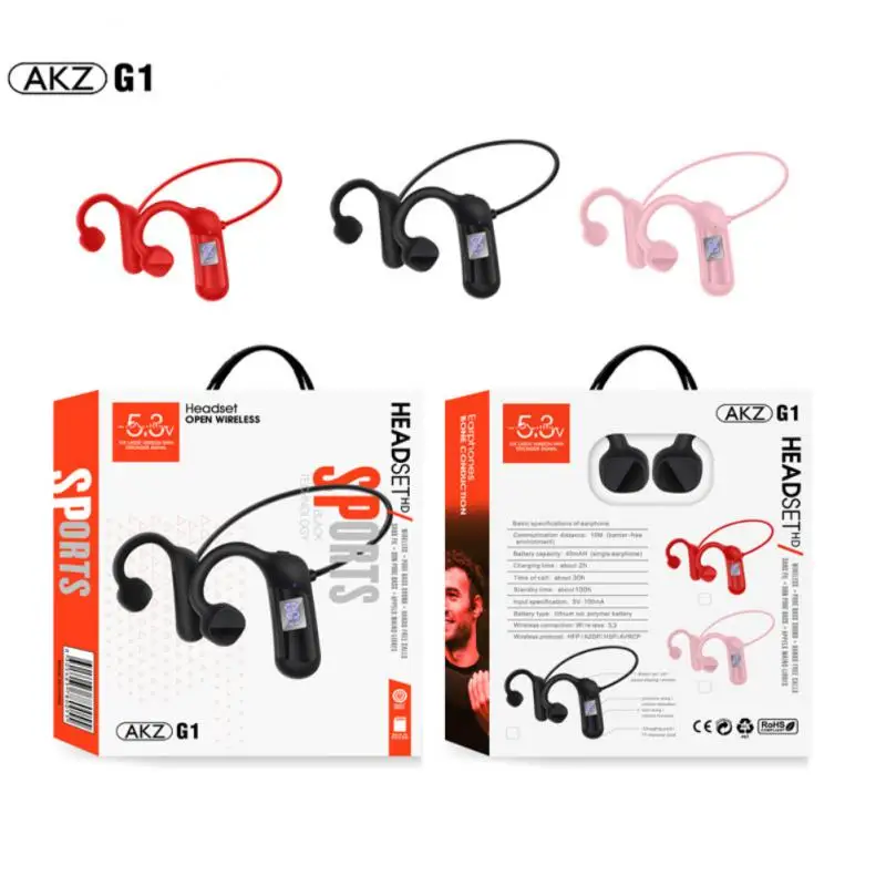 

AKZ bean Bone Conduction Headphones G1 Bluetooth 5.3 Earphone for Running Sports IPX4 Waterproof HiFi Headsets for Smartphone