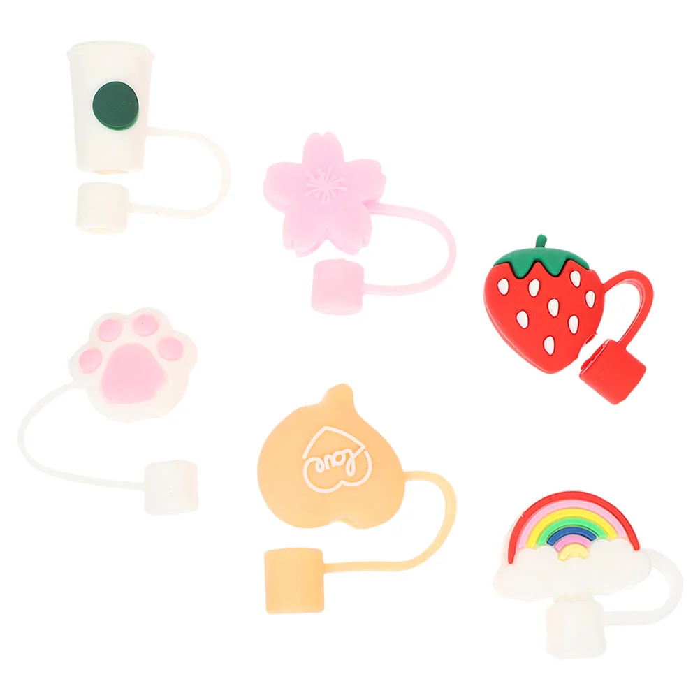

6 Pcs Silicone Straw Reusable Drinking Straw Tips Straw Tips End Cover Straw Covers Straw Tips Plug Straw Tips Cover