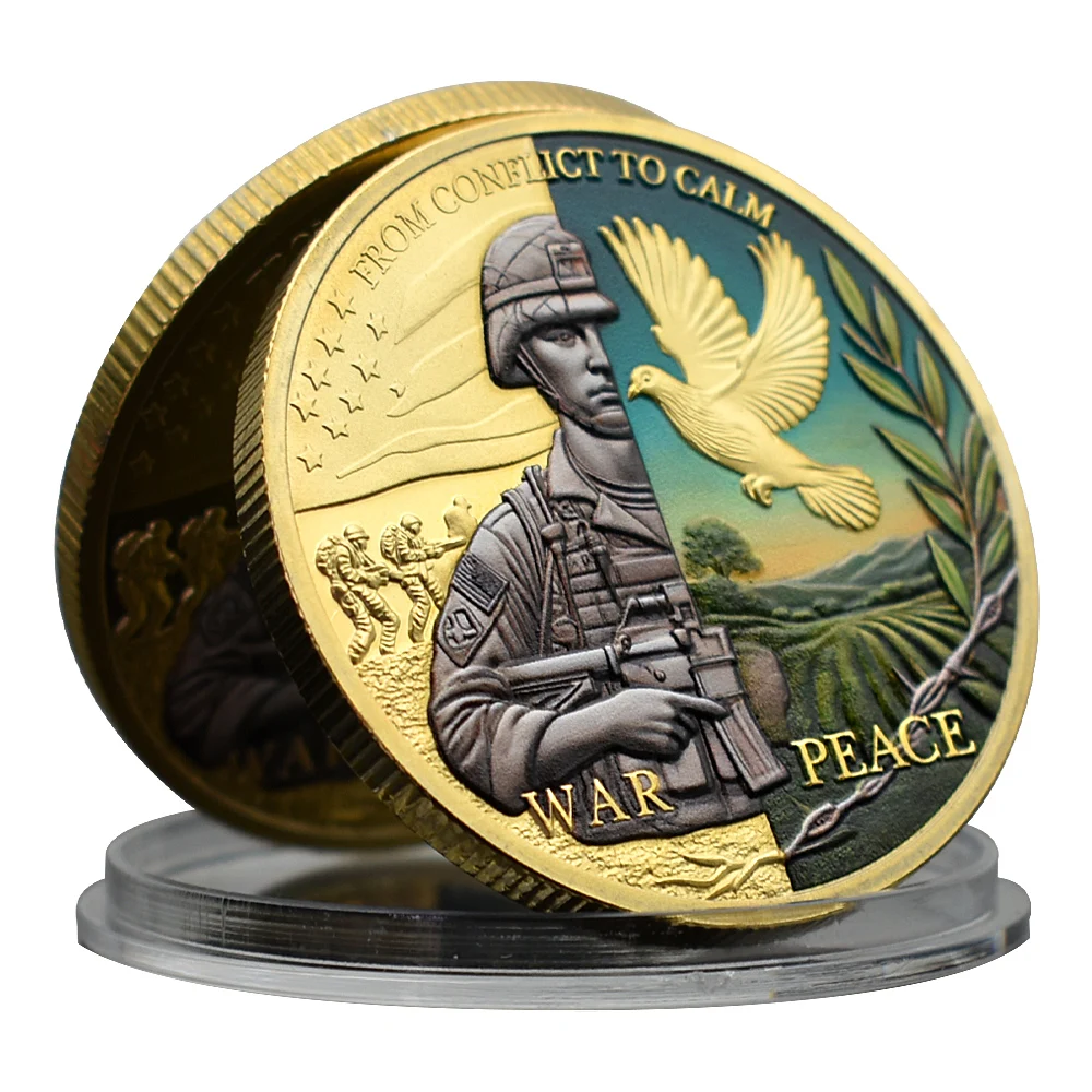 Памятные монеты 2024 война и мир руины восстанавливающие металлические медали