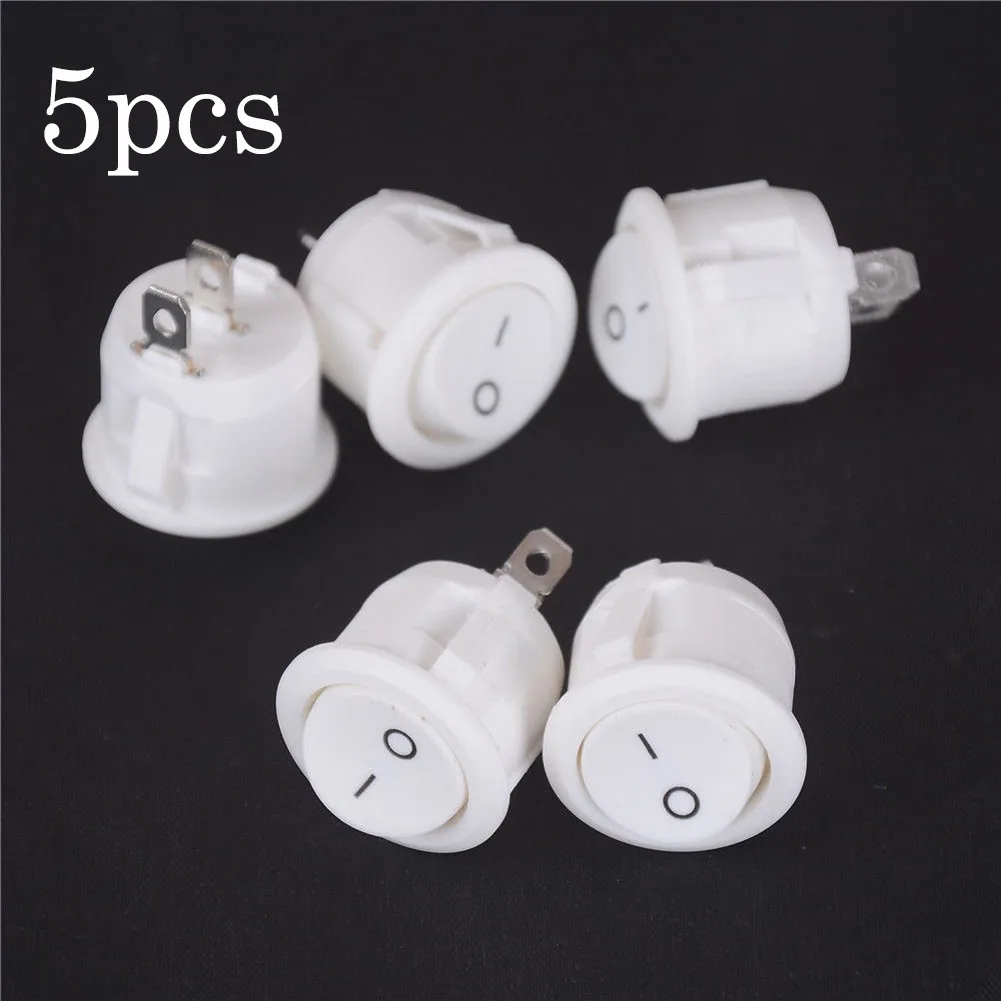 

Mini Rocker Switches ON-OFF Round Snap-In Terminal White 2 Pin 2 Stalls 20mm