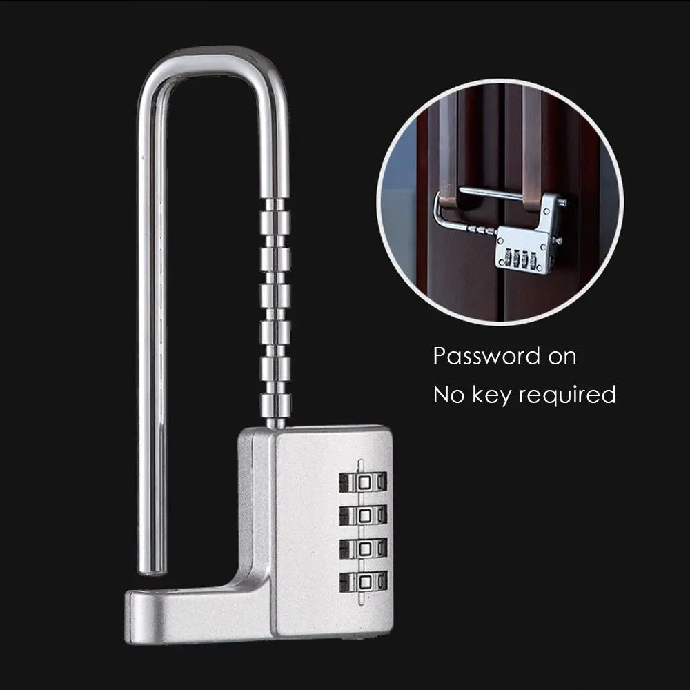

Anti-theft Security Hardware Accessories Zinc Alloy Code Lock File Cabinet Door Adjustable lengthened U-lock Padlock