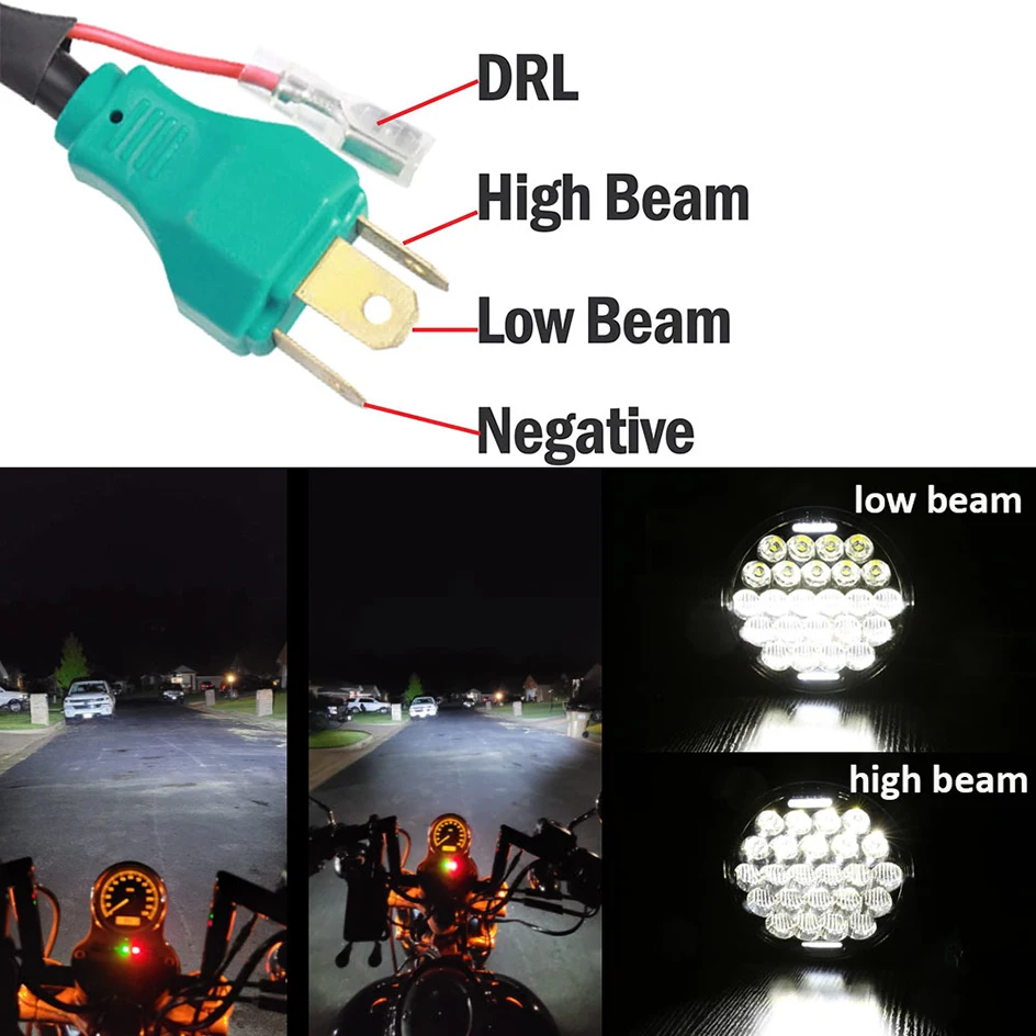 Мотоциклетная черная круглая светодиодная фара 5 75 дюйма 1 шт. лампа