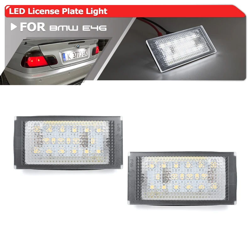 

2x Fits For BMW E46 3-Series 2D M3 Pre-facelift 1998 1999 2000 2001 2002 2003 SMD White Canbus Led License Plate Lights