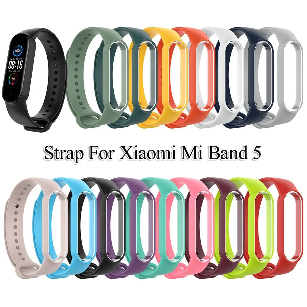 

Силиконовый ремешок для смарт-часов Xiaomi Mi Band 5, сменный ремешок, нескользящий ремешок для часов