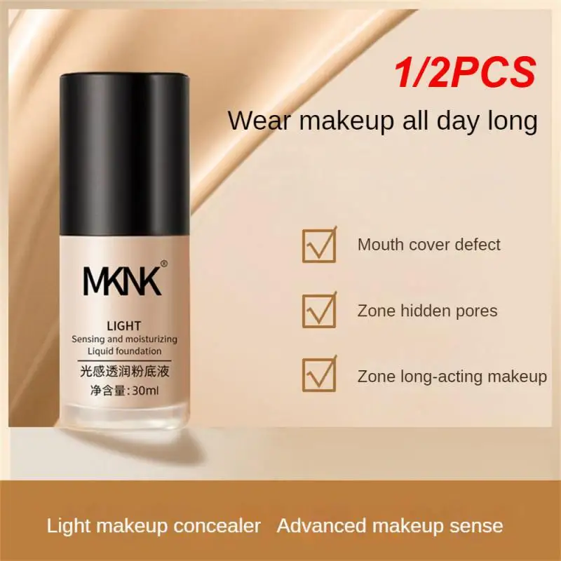 

1/2PCS Brighten Skin Tone Liquid Foundation Cover Blemishes Bb Cream Waterproof Cover Acne Beauty Tool Facial Contour Brighten