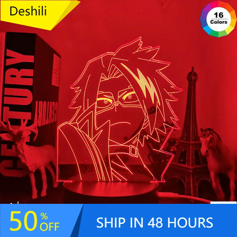

Anime Led Night Light Lamp My Hero Academia Denki Kaminari for Bedroom Decor Birthday Gift Manga My Hero Academia Denki 3d Light