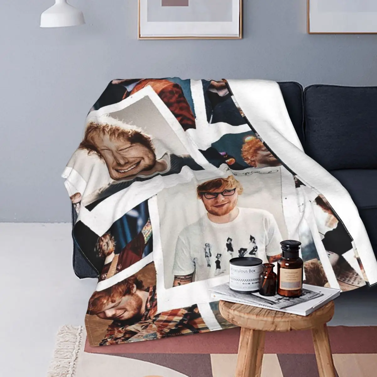 

Plaid Ed Sheeran Blanket Coral Fleece Plush Textile Decor Art 3D Print Soft Throw Blanket for Home Travel Plush Thin Quilt