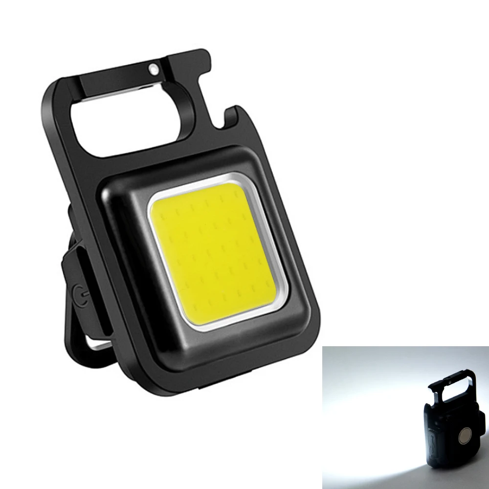 

Mini LED Working Light Portable Pocket Flashlight USB Rechargeable Key Light Lantern Camping Outside Hiking COB Lantern