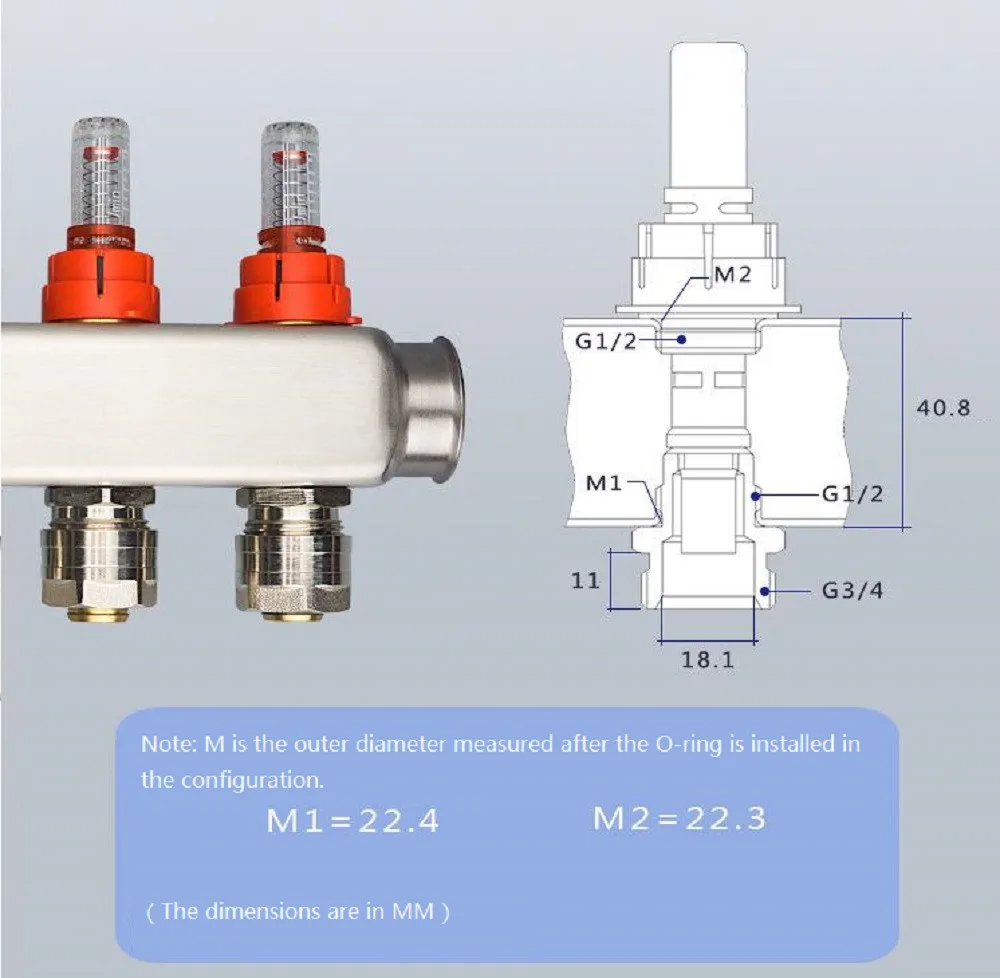 

Flow Regulator Underfloor Heating Manifold Flow Meter Home Floor Heating Parts Underfloor Heating Manifold Accessories