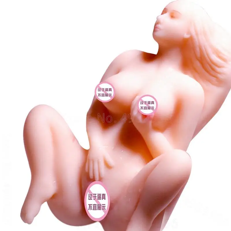 Big Sex Doll Full Body Male Masturbation Cup Lie Prone Posture Realistic Vagina Anal Double Channel Sex Toys for Men Masturbator