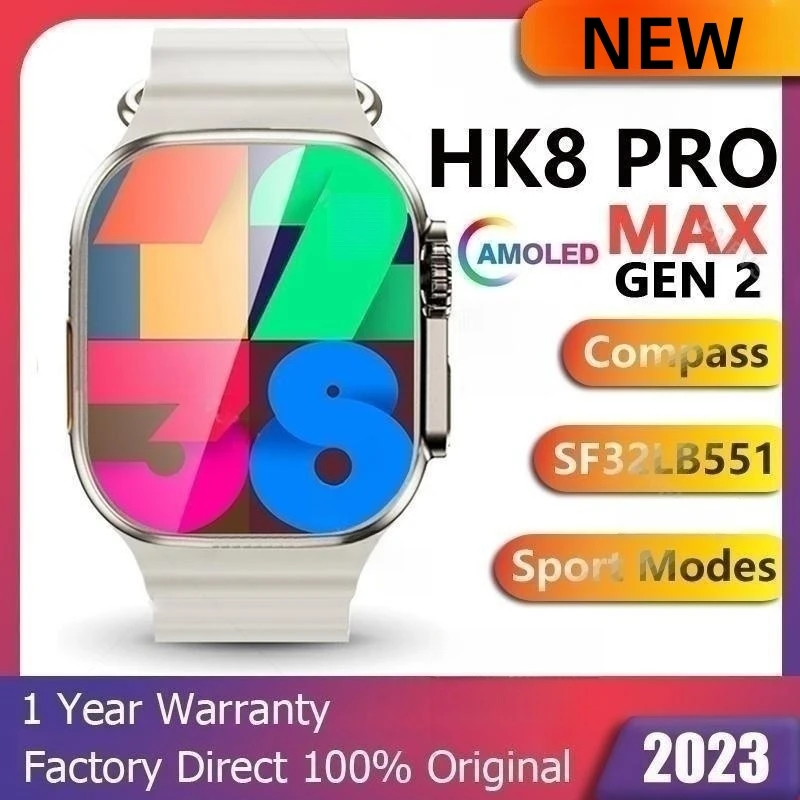 

Новинка 2023, умные часы HK8 Pro MAX, Gen2 Ultra, 49 мм, 2,12 дюйма, Amoled-экран, умные часы, высокая скорость обновления, стандартный компас, мужские спортивные часы