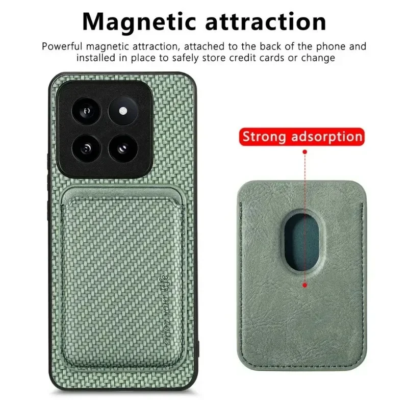 For Xiaomi Mi 14T Pro Wireless Charger Leather Case 15 13T 12T 14Pro Magsafe Wallet Card Holder Phone Cover