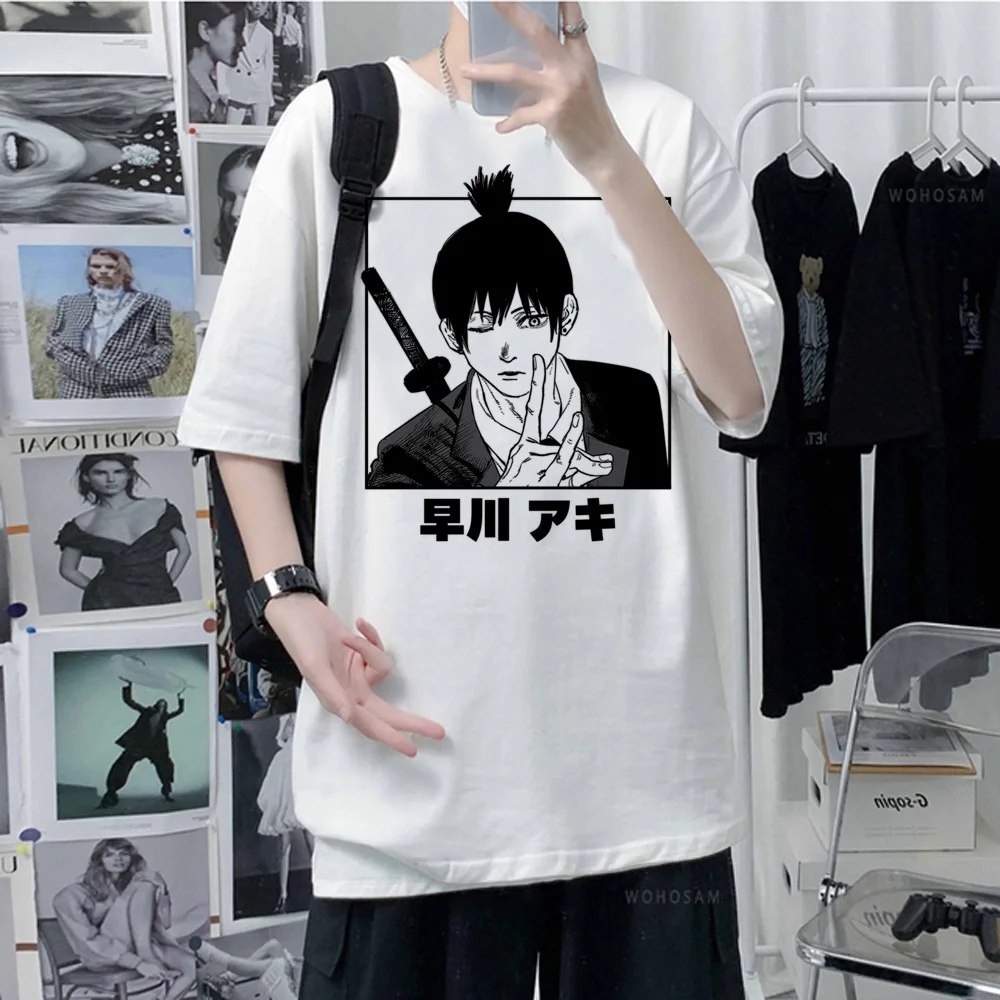 

chainsaw man t shirt men manga anime funny Tee male graphic clothing