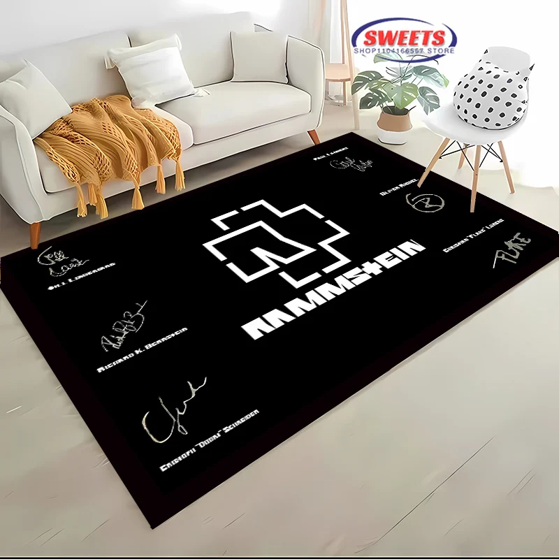 3D Printing Rammstein Large Area Carpet for Living Room Cartoon Children's Bedroom Sofa Doormat Floor Rug Anti-slip Decor Mats