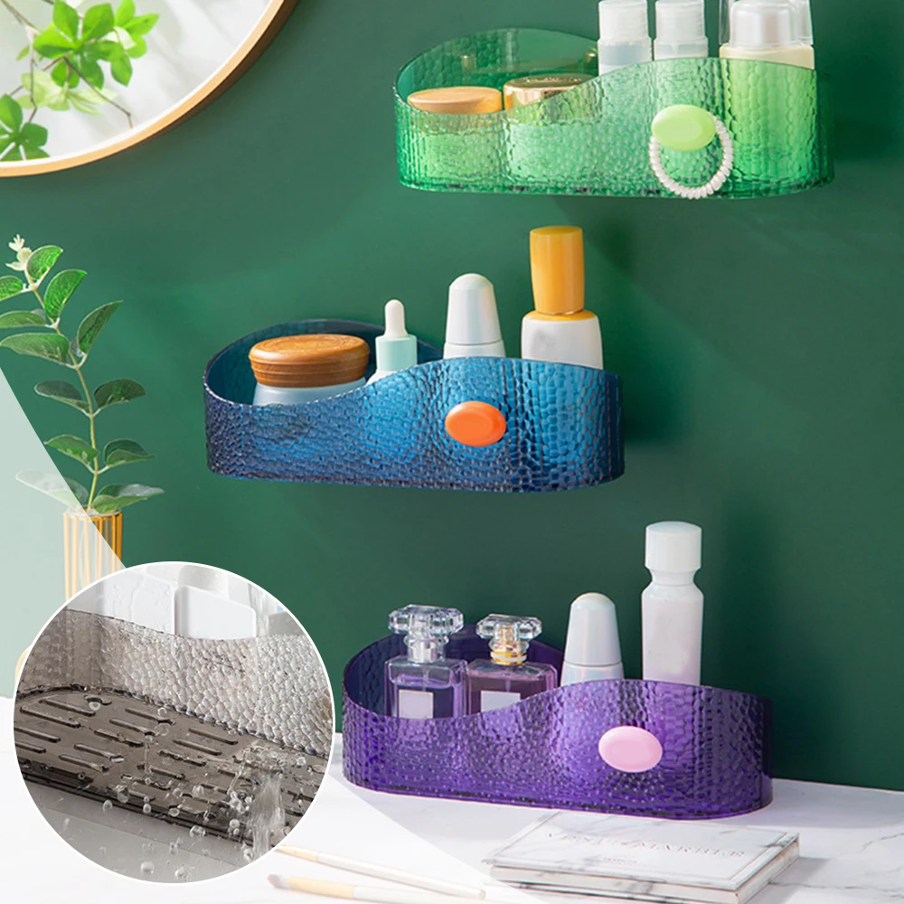 

Wall Mounted Storage Rack Multipurpose Punch-free Draining Holder For Home Bathroom Holder Bathroom Storage Tool Organizadores