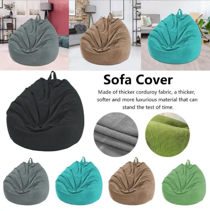 

Чехол на стул большого размера без наполнителя, льняная ткань, мешок для отдыха, пуф, татами, для гостиной, спальни