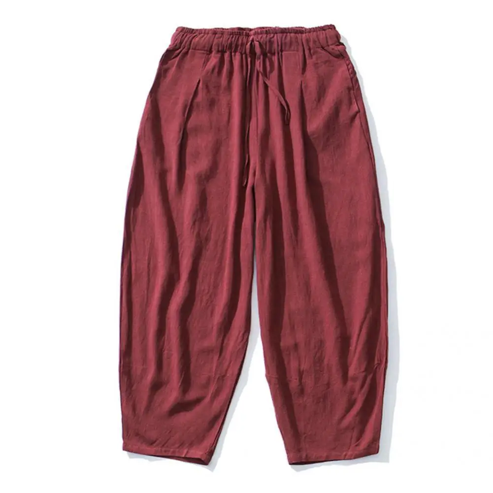 

Baggy Pants Loose Men Mid Rise Mid Rise Pockets Pants Harem Pants for Office