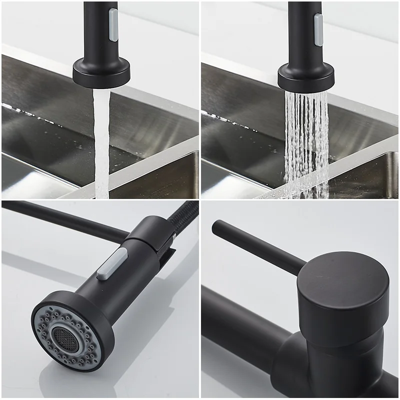 ROVATE кухонный кран с вытяжным распылителем однорычажный смеситель для раковины
