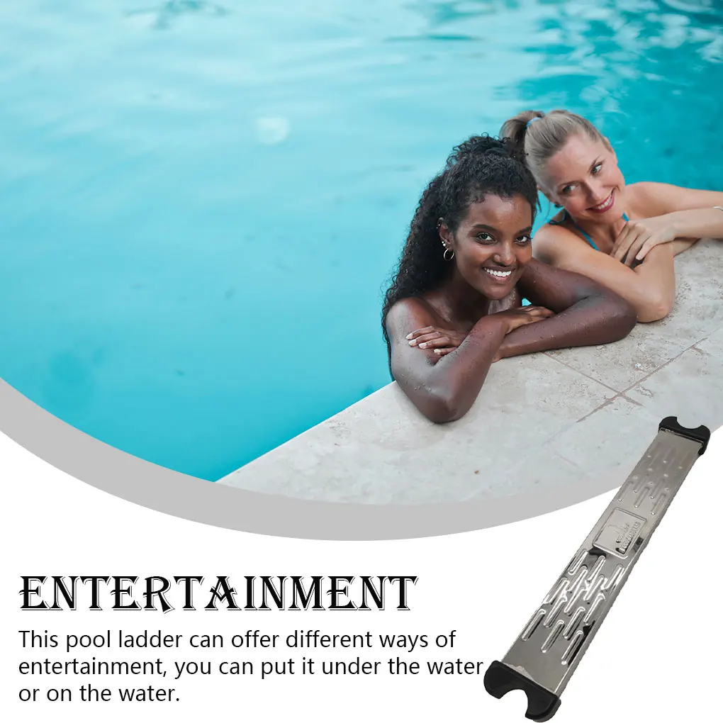 

Pool Ladder Stainless Steel Wear-resistance Pools Accessories Handy Installation Non-slippery Stair Pond Supplies