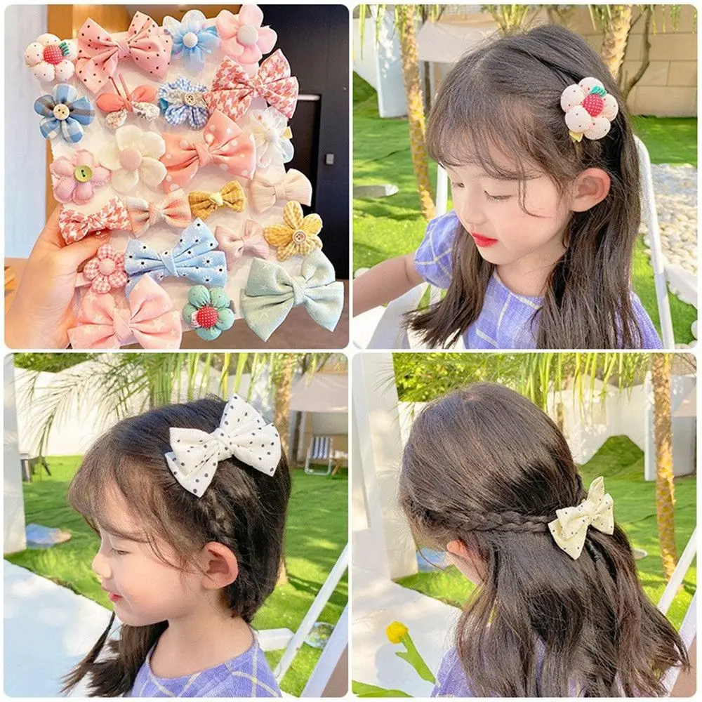 

8Pcs/set Children Girls Bow-knot Sweet Flower Hair Accessories Hairpins Barrettes Kids Hair Clips