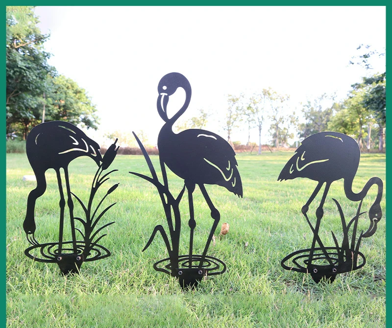 

Metal Art Animal Flamingo Garden Garden Station Stake Metal Crafts