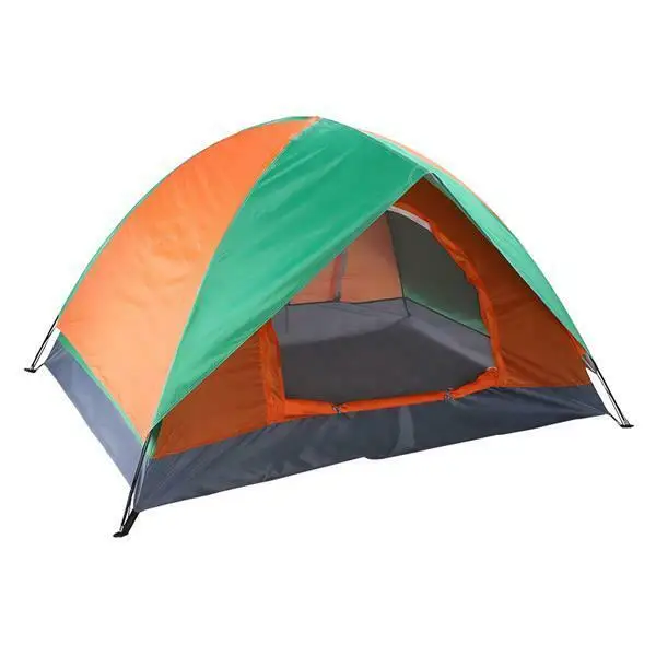 

2-Person Double Door Camping Dome Tent Orange & Green