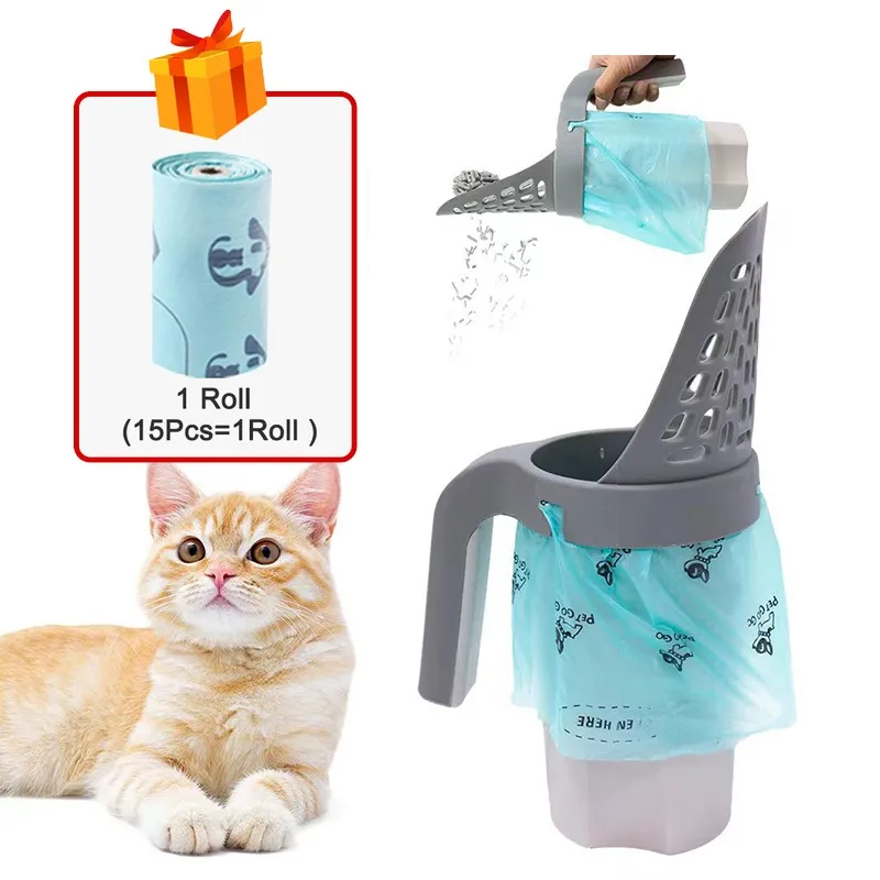 

Cat Litter Scoop Detachable Portable Cat Sand Shovel Pet Toilet Supplies With Filling Bag Manure Shovel